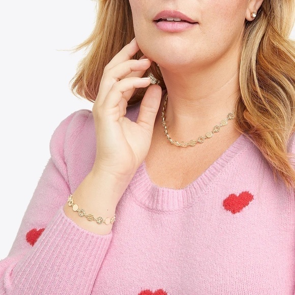 Draper James 12K Shiny Gold‎ Plated Brass Disc Choker Necklace - Picture 2 of 4